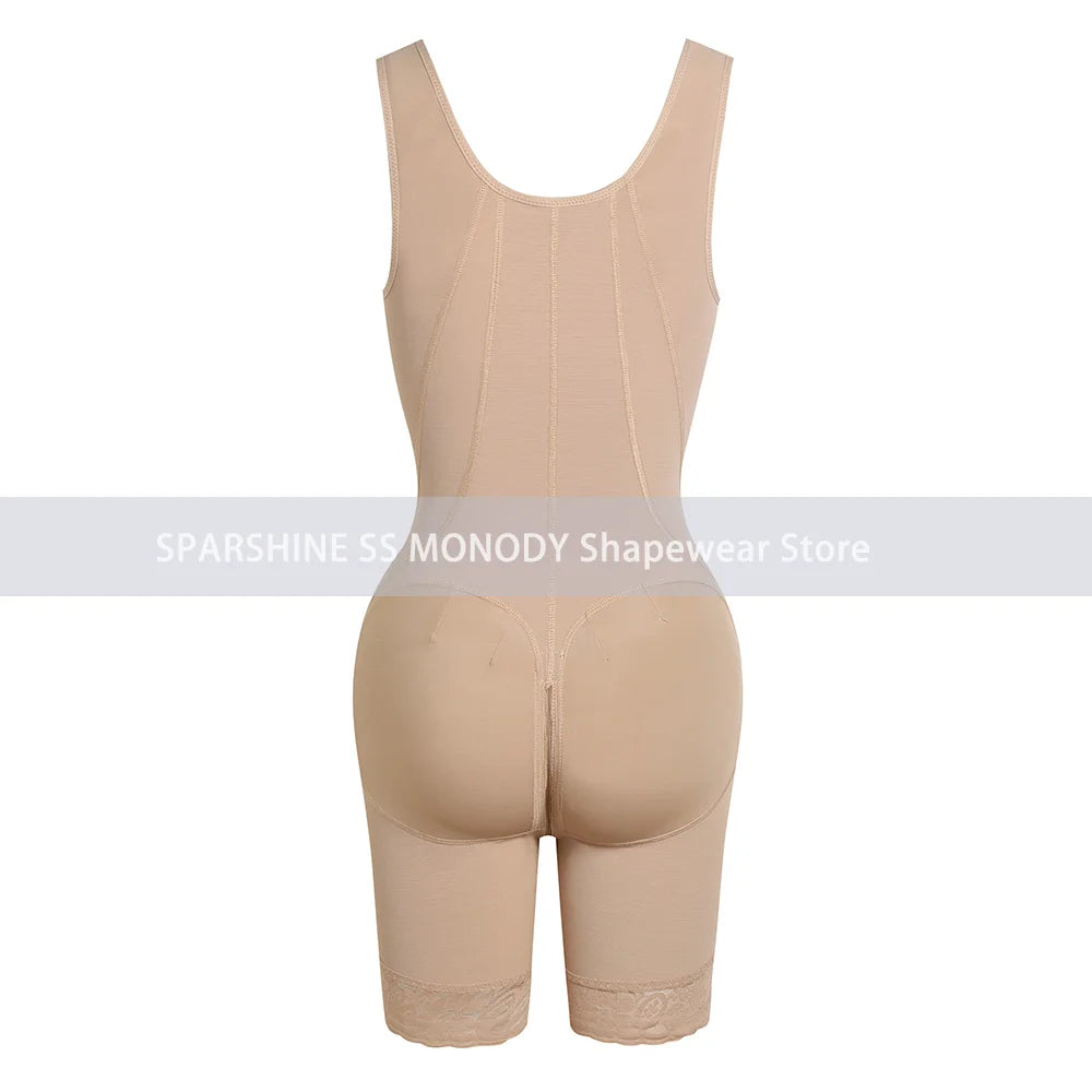Hourglass Shapewear Mid-Leg Adjustable Hook and Eye Bodysuit High Compression Faja Colombianas Tummy Control Underwear