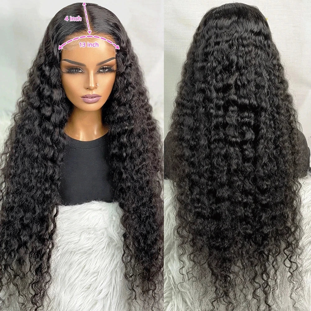 Water Wave Lace Front Human Hair Wigs Brazilian Deep Wave 360 HD Lace Frontal Wig Curly Human Hair Wigs For Women PrePlucked