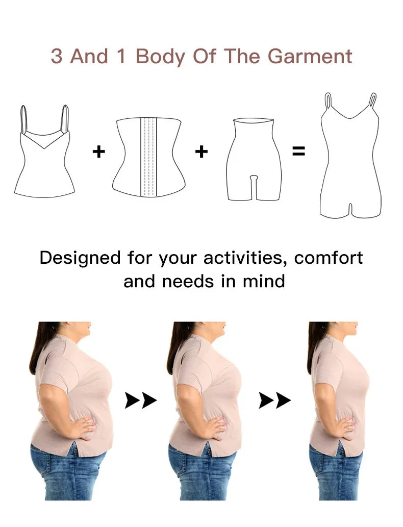 Bodysuit Shapewear Women Full Body Shaper Tummy Control Slimming Sheath Butt Lifter Push Up Thigh Slimmer Abdomen Shapers Corset