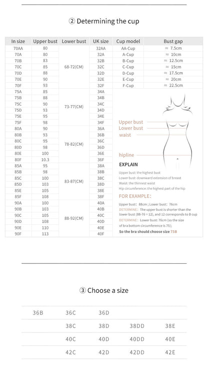 Lace Wireless Body Shaping Underwear Front Row Buttons Bra