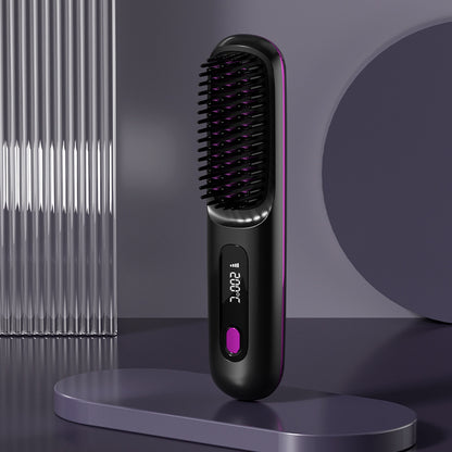 Wireless Hair Straightener Flat Iron Mini 2 IN 1 Roller USB 5000mAh Max 200 Degree Portable Cordless Curler 4 Levels Dry And Wet Uses