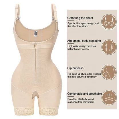 Top Quality Full Body Shapewear Open Bust Stage 2 Girdles High Compression Garment Butt Lifter Shapers Post Surgical Body Shaper