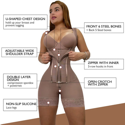 Plus Size Faja Colombiana Shapewear Women Tummy Control Butt Lifter Faja Bbl Stage 1 2 Compression Post Surgery Shapewear