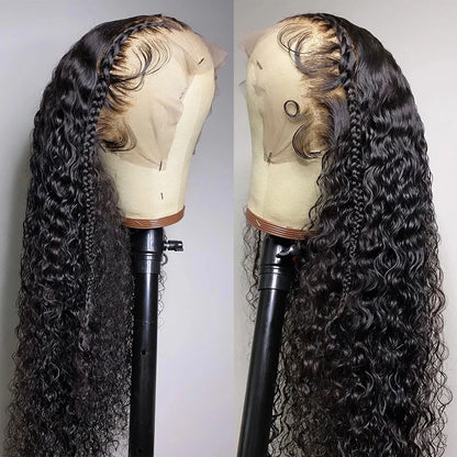 Water Wave Lace Front Human Hair Wigs Brazilian Deep Wave 360 HD Lace Frontal Wig Curly Human Hair Wigs For Women PrePlucked