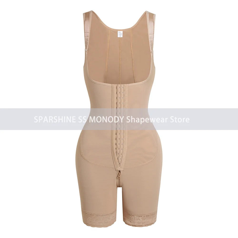 Hourglass Shapewear Mid-Leg Adjustable Hook and Eye Bodysuit High Compression Faja Colombianas Tummy Control Underwear