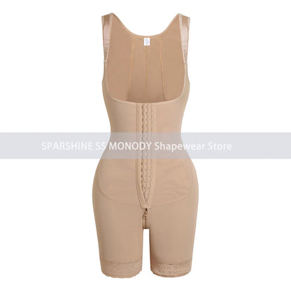 Hourglass Shapewear Mid-Leg Adjustable Hook and Eye Bodysuit High Compression Faja Colombianas Tummy Control Underwear