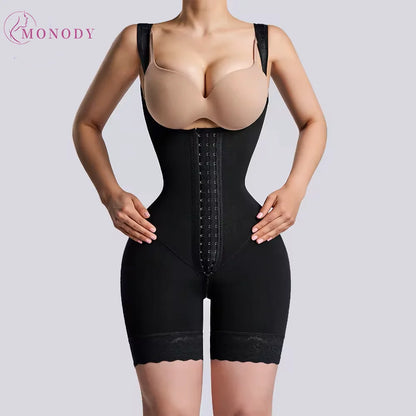 Hourglass Shapewear Mid-Leg Adjustable Hook and Eye Bodysuit High Compression Faja Colombianas Tummy Control Underwear